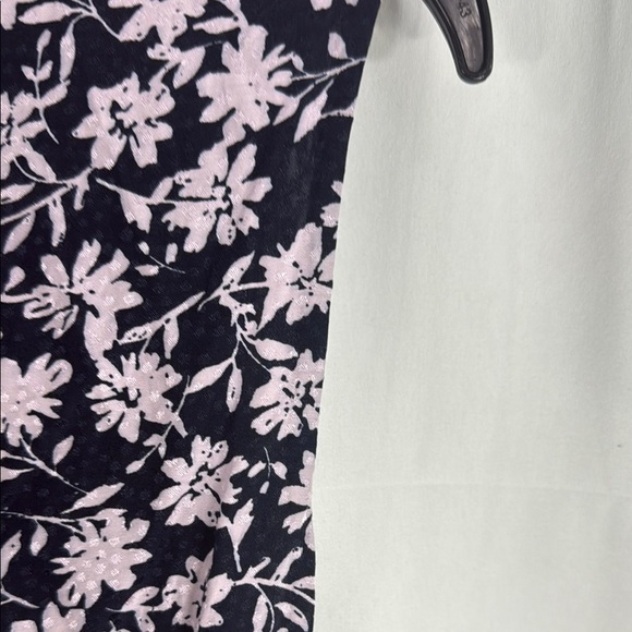 Rebecca Taylor Silk Blend Navy and Pink Floral Zip Shirt - Picture 6 of 9